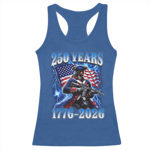250th Anniversary Yankee Spirit Racerback Tank Top 1776 2026 Patriotic Tactical Minuteman US Flag TS10 Royal Blue Print Your Wear
