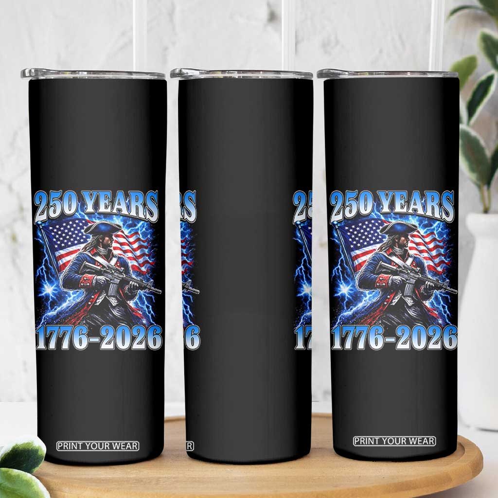250th Anniversary Yankee Spirit Skinny Tumbler 1776 2026 Patriotic Tactical Minuteman US Flag TS10 Print Your Wear