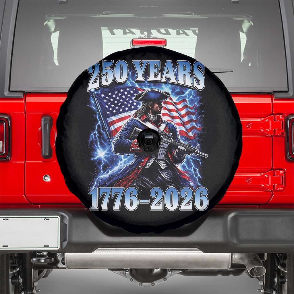 250th Anniversary Yankee Spirit Spare Tire Cover 1776 2026 Patriotic Tactical Minuteman US Flag TS10 Black Print Your Wear