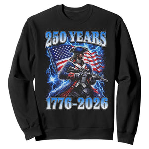 250th Anniversary Yankee Spirit Sweatshirt 1776 2026 Patriotic Tactical Minuteman US Flag TS10 Black Print Your Wear