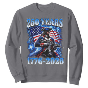 250th Anniversary Yankee Spirit Sweatshirt 1776 2026 Patriotic Tactical Minuteman US Flag TS10 Charcoal Print Your Wear