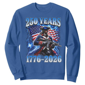 250th Anniversary Yankee Spirit Sweatshirt 1776 2026 Patriotic Tactical Minuteman US Flag TS10 Royal Blue Print Your Wear