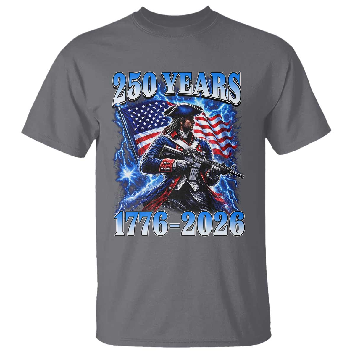 250th Anniversary Yankee Spirit T Shirt 1776 2026 Patriotic Tactical Minuteman US Flag TS10 Charcoal Print Your Wear