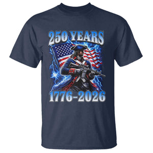250th Anniversary Yankee Spirit T Shirt 1776 2026 Patriotic Tactical Minuteman US Flag TS10 Navy Print Your Wear