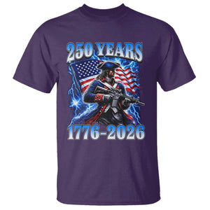 250th Anniversary Yankee Spirit T Shirt 1776 2026 Patriotic Tactical Minuteman US Flag TS10 Purple Print Your Wear