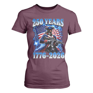 250th Anniversary Yankee Spirit T Shirt For Women 1776 2026 Patriotic Tactical Minuteman US Flag TS10 Maroon Print Your Wear