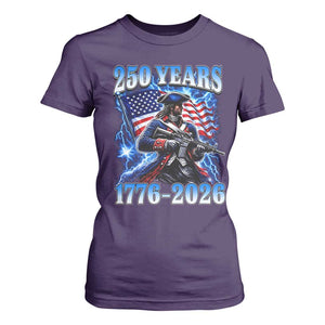 250th Anniversary Yankee Spirit T Shirt For Women 1776 2026 Patriotic Tactical Minuteman US Flag TS10 Purple Print Your Wear