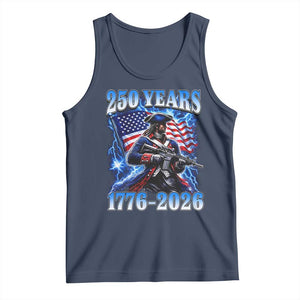250th Anniversary Yankee Spirit Tank Top 1776 2026 Patriotic Tactical Minuteman US Flag TS10 Navy Print Your Wear