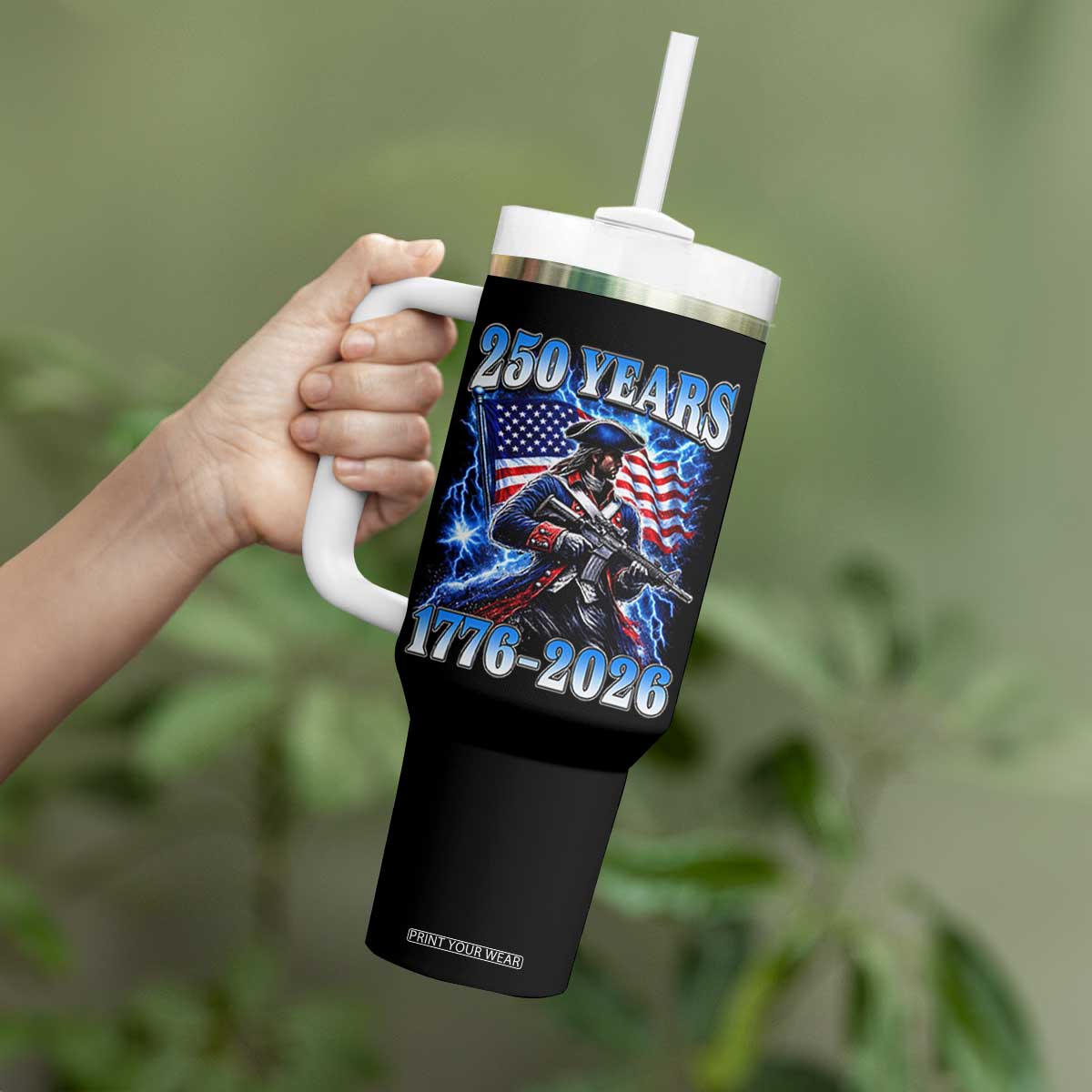 250th Anniversary Yankee Spirit Tumbler With Handle 1776 2026 Patriotic Tactical Minuteman US Flag TS10 Print Your Wear