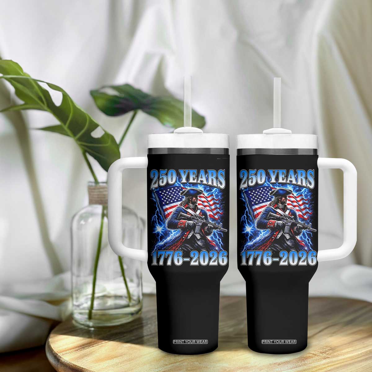 250th Anniversary Yankee Spirit Tumbler With Handle 1776 2026 Patriotic Tactical Minuteman US Flag TS10 Print Your Wear