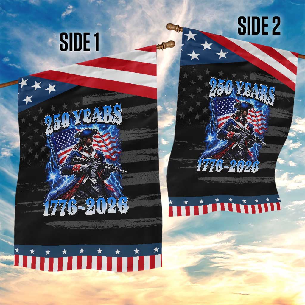 250th Anniversary Yankee Spirit Garden Flag 1776 2026 Patriotic Tactical Minuteman US Flag TS10 Print Your Wear