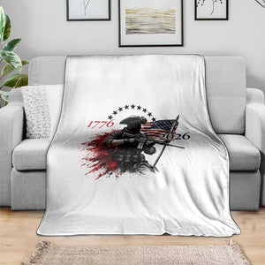 250 Years Anniversary Yankee Spirit Throw Blanket 1776 2026 Patriotic Tactical Minuteman Independence Day 4th July US Flag TS10 Print Your Wear
