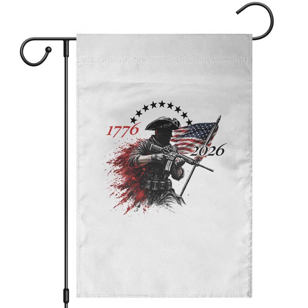 250 Years Anniversary Yankee Spirit Garden Flag 1776 2026 Patriotic Tactical Minuteman Independence Day 4th July US Flag TS10 White Print Your Wear