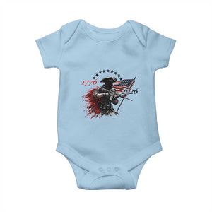250 Years Anniversary Yankee Spirit Baby Onesie 1776 2026 Patriotic Tactical Minuteman Independence Day 4th July US Flag TS10 Light Blue Print Your Wear