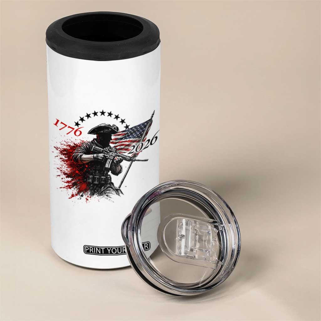 250 Years Anniversary Yankee Spirit 4 in 1 Can Cooler Tumbler 1776 2026 Patriotic Tactical Minuteman Independence Day 4th July US Flag TS10 Print Your Wear