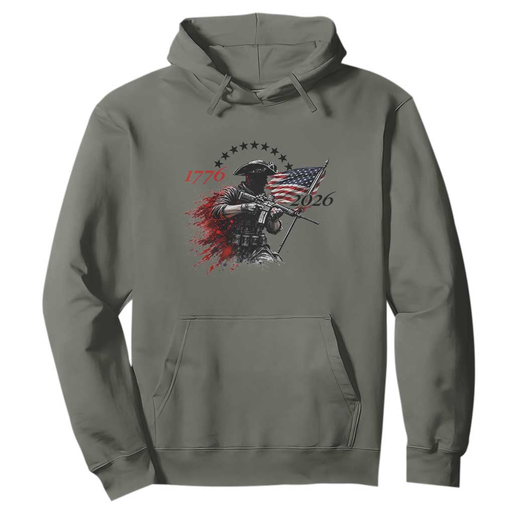 250 Years Anniversary Yankee Spirit Hoodie 1776 2026 Patriotic Tactical Minuteman Independence Day 4th July US Flag TS10 Military Green Print Your Wear