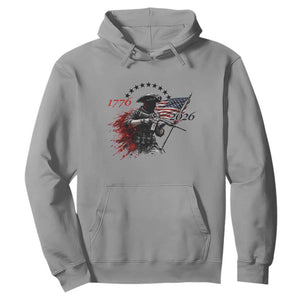 250 Years Anniversary Yankee Spirit Hoodie 1776 2026 Patriotic Tactical Minuteman Independence Day 4th July US Flag TS10 Sport Gray Print Your Wear