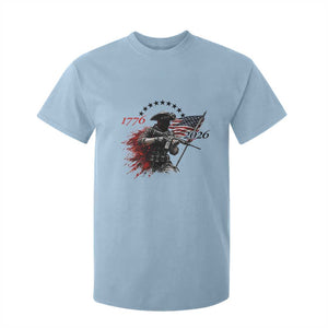 250 Years Anniversary Yankee Spirit T Shirt For Kid 1776 2026 Patriotic Tactical Minuteman Independence Day 4th July US Flag TS10 Light Blue Print Your Wear