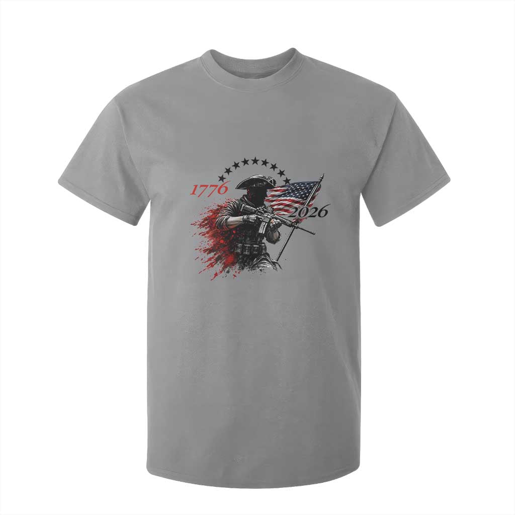 250 Years Anniversary Yankee Spirit T Shirt For Kid 1776 2026 Patriotic Tactical Minuteman Independence Day 4th July US Flag TS10 Sport Gray Print Your Wear