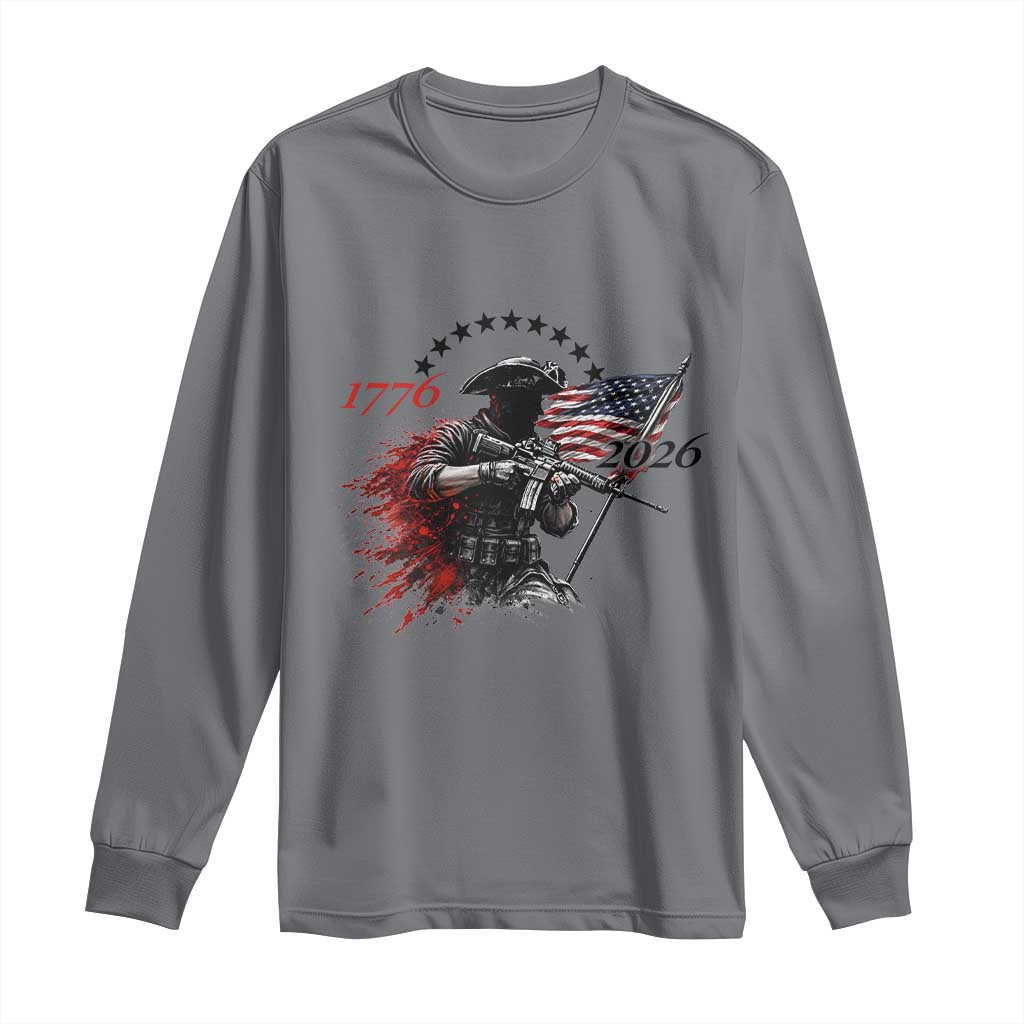 250 Years Anniversary Yankee Spirit Long Sleeve Shirt 1776 2026 Patriotic Tactical Minuteman Independence Day 4th July US Flag TS10 Charcoal Print Your Wear