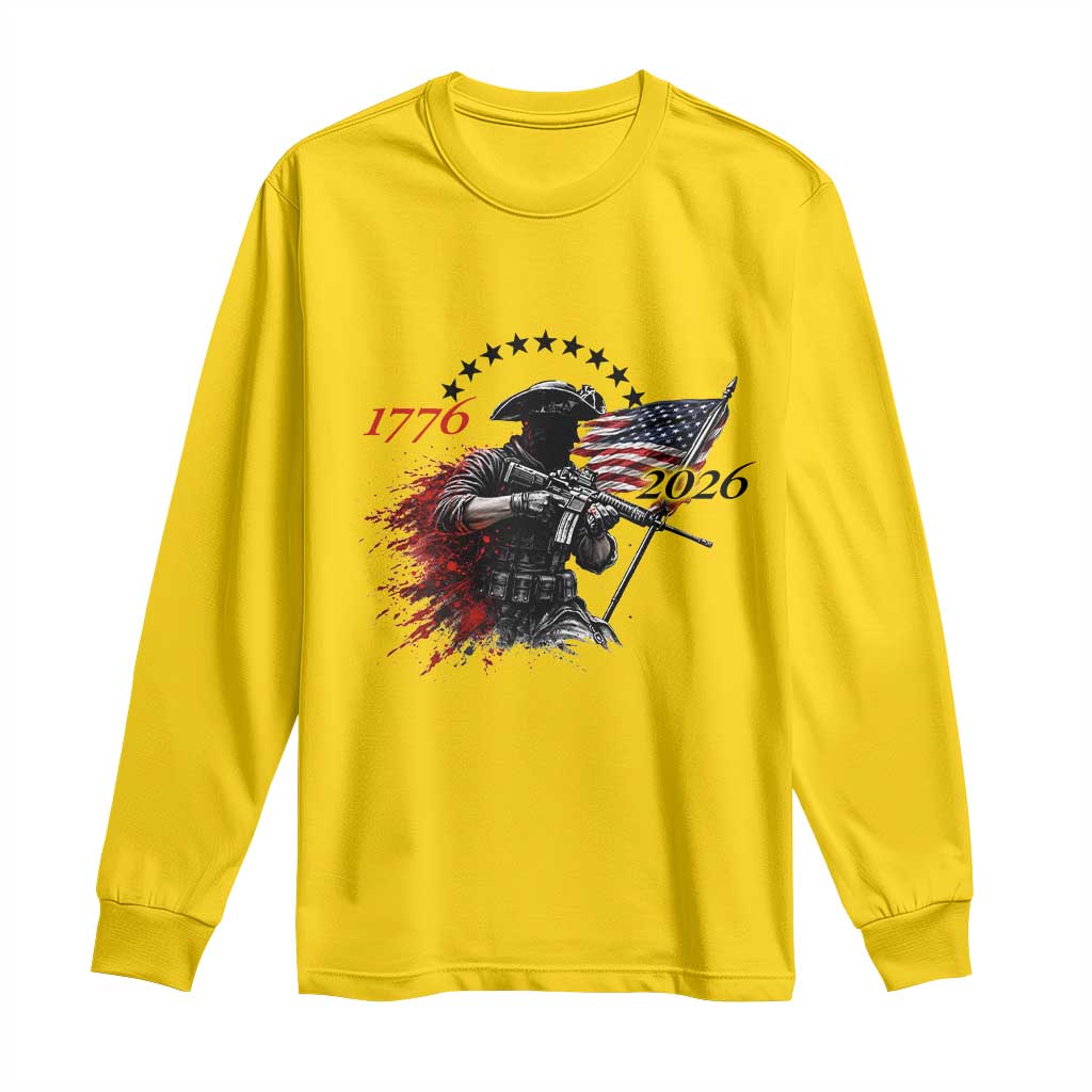 250 Years Anniversary Yankee Spirit Long Sleeve Shirt 1776 2026 Patriotic Tactical Minuteman Independence Day 4th July US Flag TS10 Daisy Print Your Wear