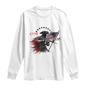 250 Years Anniversary Yankee Spirit Long Sleeve Shirt 1776 2026 Patriotic Tactical Minuteman Independence Day 4th July US Flag TS10 White Print Your Wear