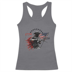 250 Years Anniversary Yankee Spirit Racerback Tank Top 1776 2026 Patriotic Tactical Minuteman Independence Day 4th July US Flag TS10 Charcoal Print Your Wear