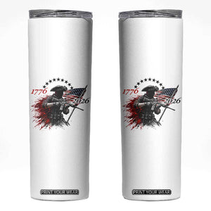 250 Years Anniversary Yankee Spirit Skinny Tumbler 1776 2026 Patriotic Tactical Minuteman Independence Day 4th July US Flag TS10 White Print Your Wear