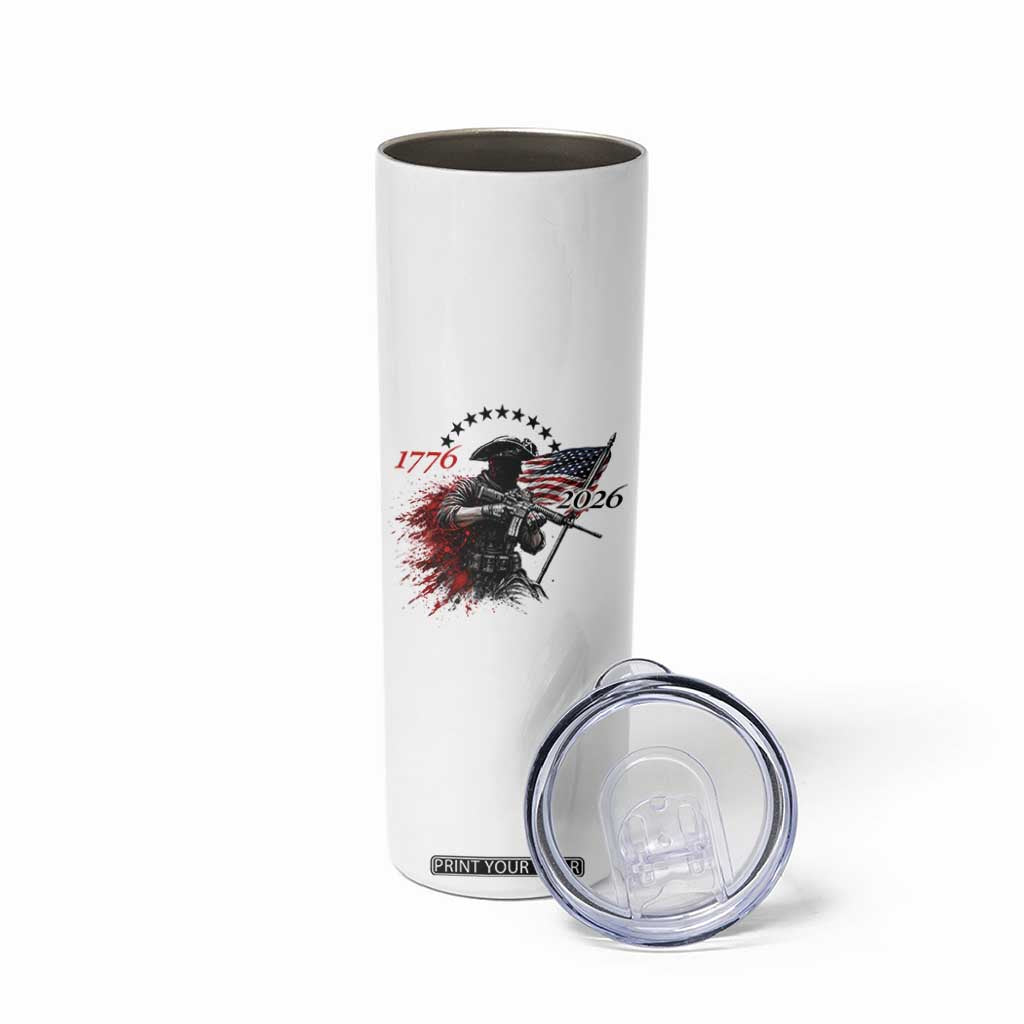 250 Years Anniversary Yankee Spirit Skinny Tumbler 1776 2026 Patriotic Tactical Minuteman Independence Day 4th July US Flag TS10 Print Your Wear
