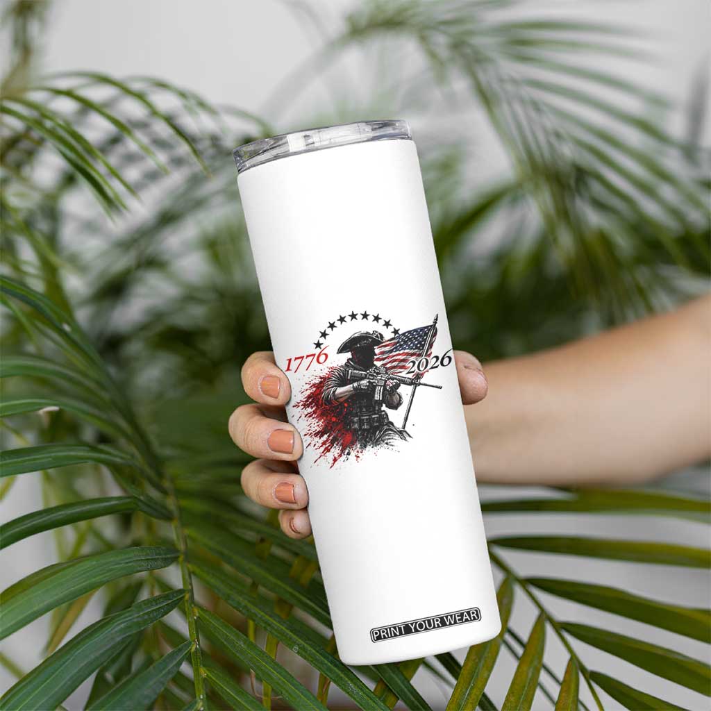 250 Years Anniversary Yankee Spirit Skinny Tumbler 1776 2026 Patriotic Tactical Minuteman Independence Day 4th July US Flag TS10 Print Your Wear