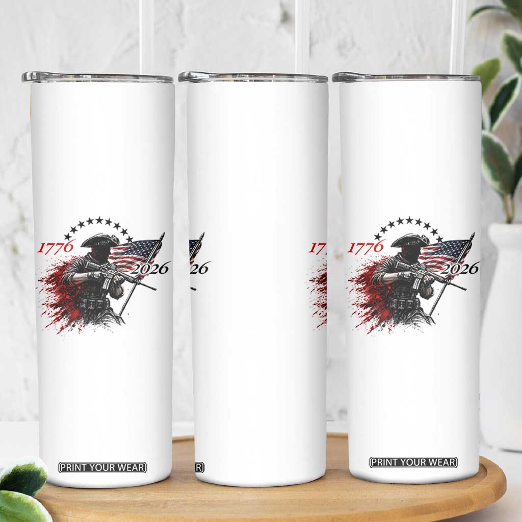 250 Years Anniversary Yankee Spirit Skinny Tumbler 1776 2026 Patriotic Tactical Minuteman Independence Day 4th July US Flag TS10 Print Your Wear