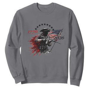 250 Years Anniversary Yankee Spirit Sweatshirt 1776 2026 Patriotic Tactical Minuteman Independence Day 4th July US Flag TS10 Charcoal Print Your Wear