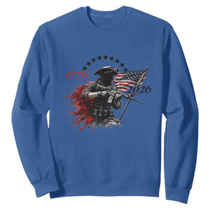 250 Years Anniversary Yankee Spirit Sweatshirt 1776 2026 Patriotic Tactical Minuteman Independence Day 4th July US Flag TS10 Royal Blue Print Your Wear