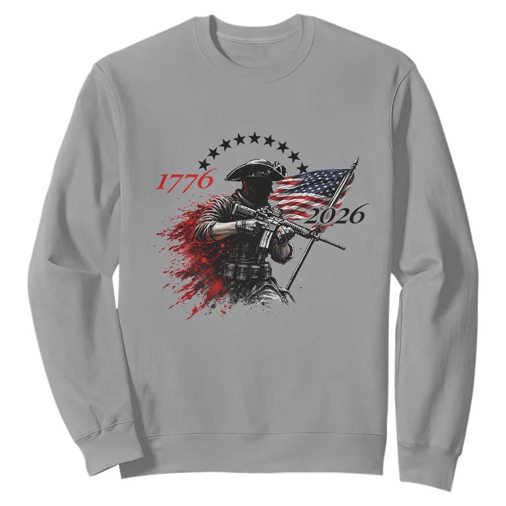 250 Years Anniversary Yankee Spirit Sweatshirt 1776 2026 Patriotic Tactical Minuteman Independence Day 4th July US Flag TS10 Sport Gray Print Your Wear