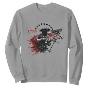 250 Years Anniversary Yankee Spirit Sweatshirt 1776 2026 Patriotic Tactical Minuteman Independence Day 4th July US Flag TS10 Sport Gray Print Your Wear