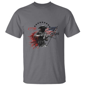 250 Years Anniversary Yankee Spirit T Shirt 1776 2026 Patriotic Tactical Minuteman Independence Day 4th July US Flag TS10 Charcoal Print Your Wear