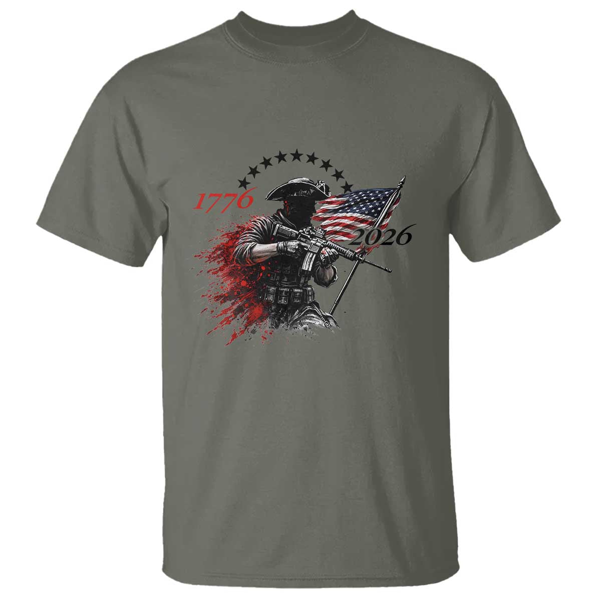 250 Years Anniversary Yankee Spirit T Shirt 1776 2026 Patriotic Tactical Minuteman Independence Day 4th July US Flag TS10 Military Green Print Your Wear