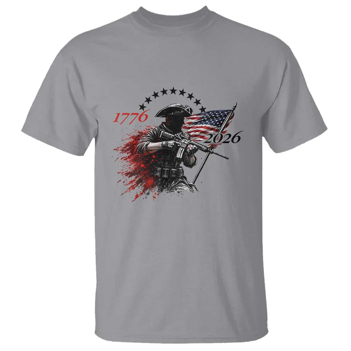 250 Years Anniversary Yankee Spirit T Shirt 1776 2026 Patriotic Tactical Minuteman Independence Day 4th July US Flag TS10 Sport Gray Print Your Wear