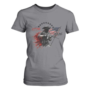 250 Years Anniversary Yankee Spirit T Shirt For Women 1776 2026 Patriotic Tactical Minuteman Independence Day 4th July US Flag TS10 Charcoal Print Your Wear