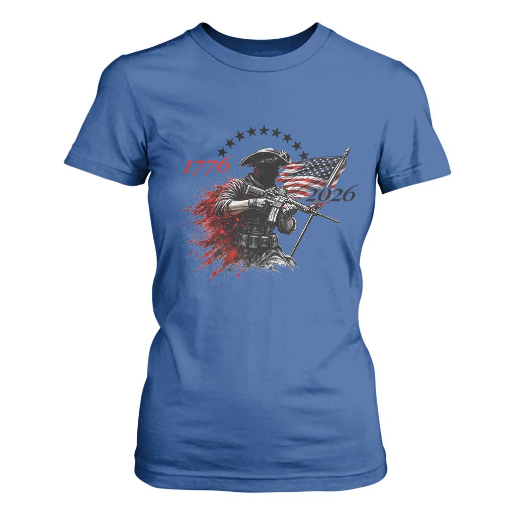250 Years Anniversary Yankee Spirit T Shirt For Women 1776 2026 Patriotic Tactical Minuteman Independence Day 4th July US Flag TS10 Royal Blue Print Your Wear