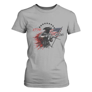 250 Years Anniversary Yankee Spirit T Shirt For Women 1776 2026 Patriotic Tactical Minuteman Independence Day 4th July US Flag TS10 Sport Gray Print Your Wear