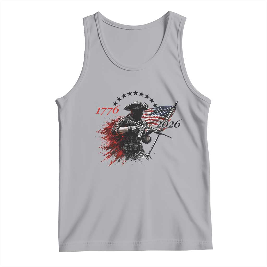 250 Years Anniversary Yankee Spirit Tank Top 1776 2026 Patriotic Tactical Minuteman Independence Day 4th July US Flag TS10 Athletic Heather Print Your Wear