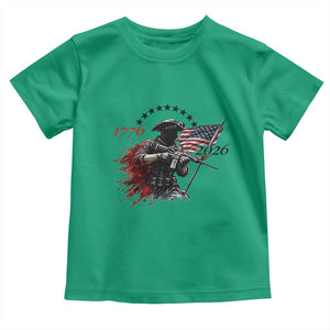 250 Years Anniversary Yankee Spirit Toddler T Shirt 1776 2026 Patriotic Tactical Minuteman Independence Day 4th July US Flag TS10 Irish Green Print Your Wear