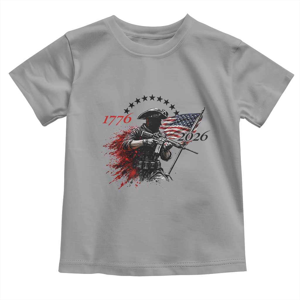 250 Years Anniversary Yankee Spirit Toddler T Shirt 1776 2026 Patriotic Tactical Minuteman Independence Day 4th July US Flag TS10 Sport Gray Print Your Wear