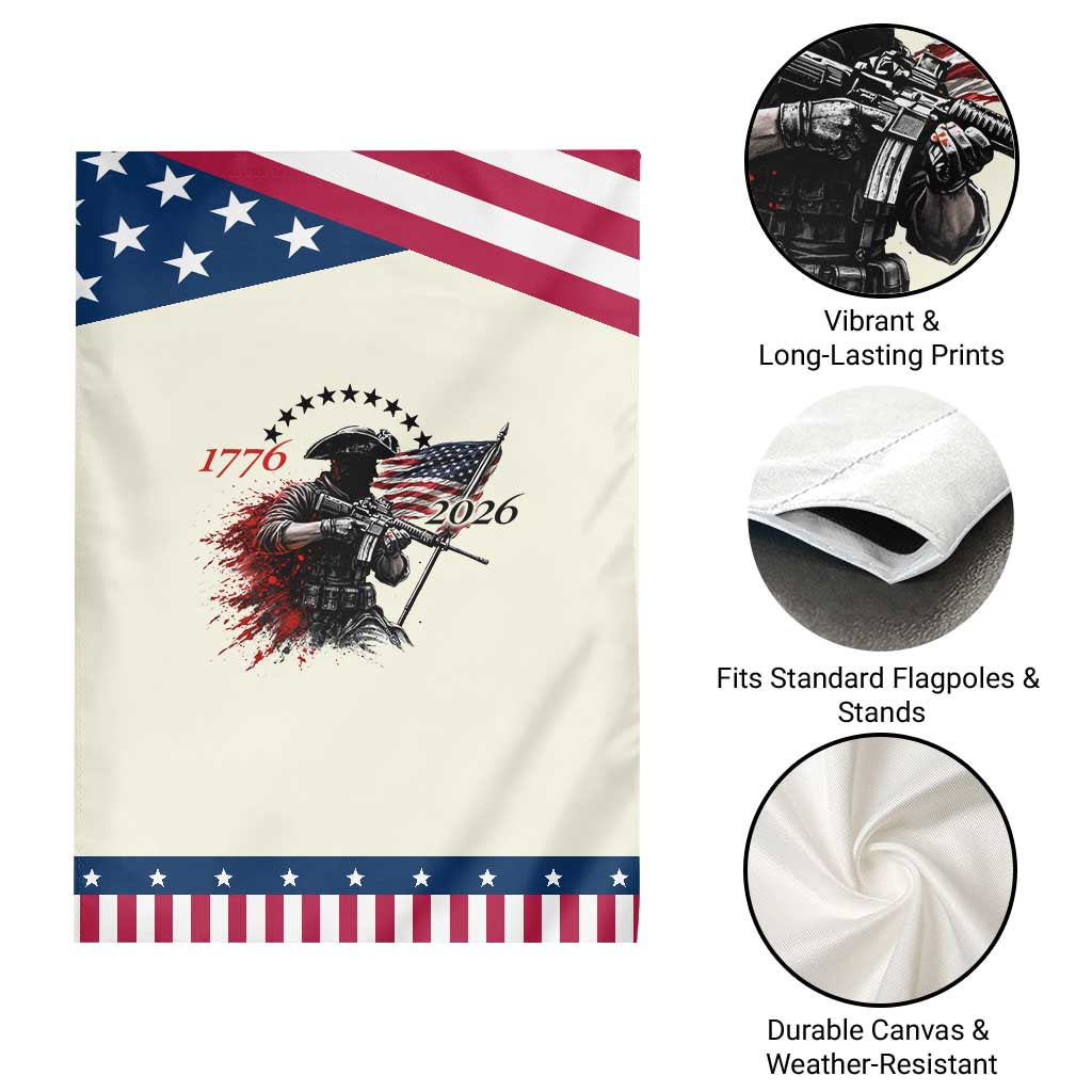 250 Years Anniversary Yankee Spirit Garden Flag 1776 2026 Patriotic Tactical Minuteman Independence Day 4th July US Flag TS10 Print Your Wear