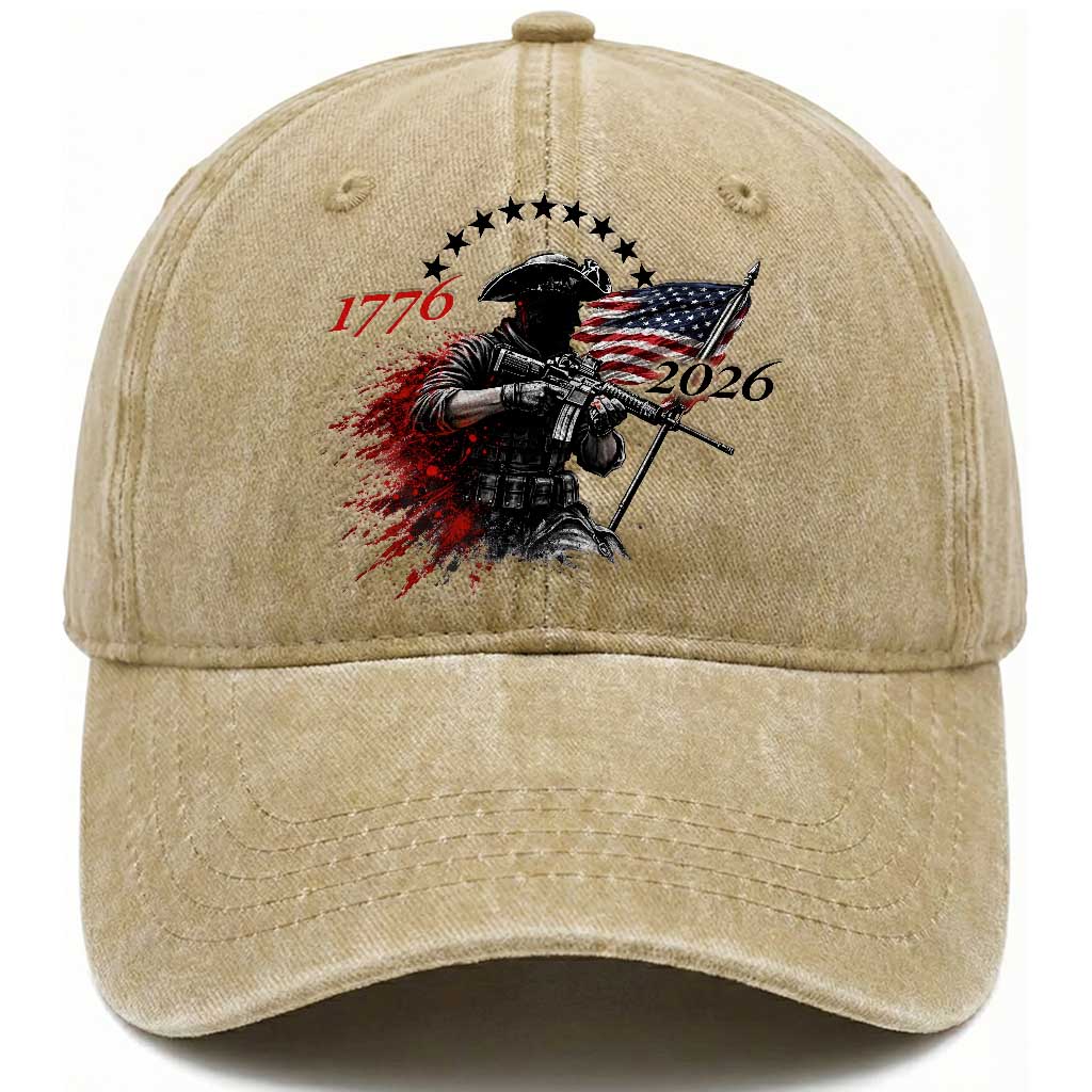 250 Years Anniversary Yankee Spirit Washed Cotton Baseball Cap 1776 2026 Patriotic Tactical Minuteman Independence Day 4th July US Flag TS10 Print Your Wear