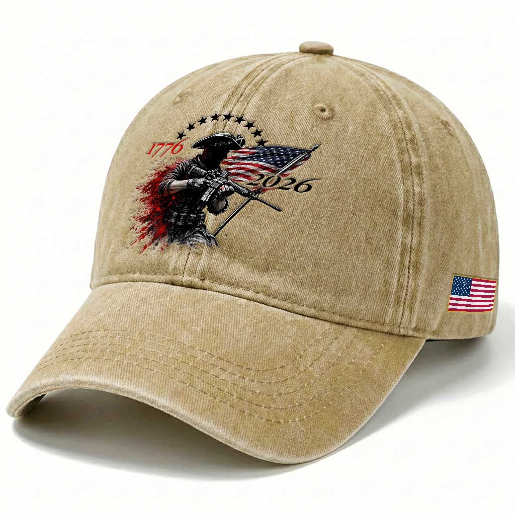 250 Years Anniversary Yankee Spirit Washed Cotton Baseball Cap 1776 2026 Patriotic Tactical Minuteman Independence Day 4th July US Flag TS10 Print Your Wear