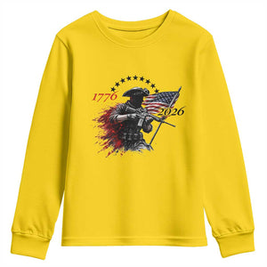 250 Years Anniversary Yankee Spirit Youth Sweatshirt 1776 2026 Patriotic Tactical Minuteman Independence Day 4th July US Flag TS10 Daisy Print Your Wear