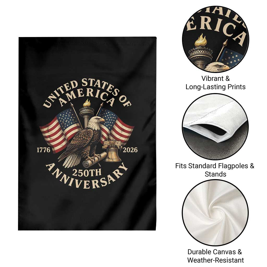 USA 250th Anniversary Garden Flag Vintage Eagle US Flag Independence Day 4th July Patriotic TS10 Print Your Wear