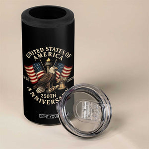 USA 250th Anniversary 4 in 1 Can Cooler Tumbler Vintage Eagle US Flag Independence Day 4th July Patriotic TS10 Print Your Wear